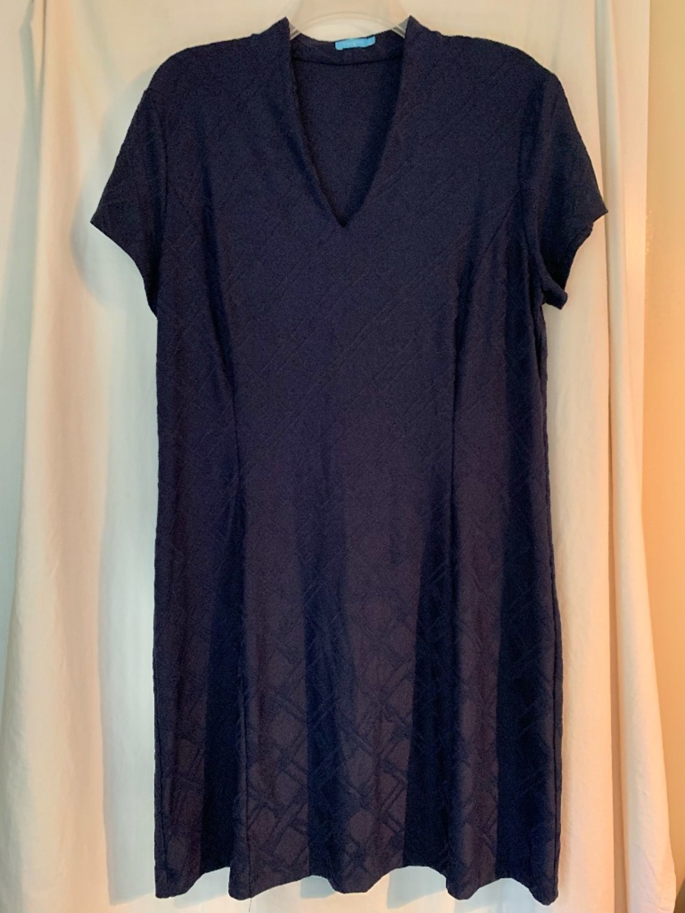 J McLaughlin navy blue subtle bamboo print  'Ivana Dress'
